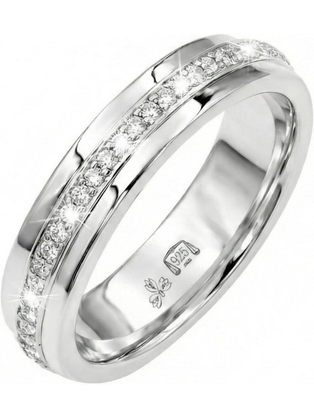 Serenity Spinner Ring for Women | 925 Sterling Silver Fidget Ring with Crystal
